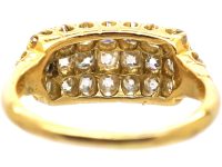 Edwardian 18ct Gold Three Row Old Mine Cut Diamond Ring by Alabaster & Wilson