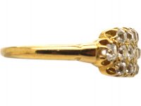 Edwardian 18ct Gold Three Row Old Mine Cut Diamond Ring by Alabaster & Wilson