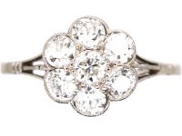 Edwardian Platinum & Diamond Daisy Cluster Ring