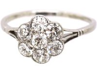 Edwardian Platinum & Diamond Daisy Cluster Ring