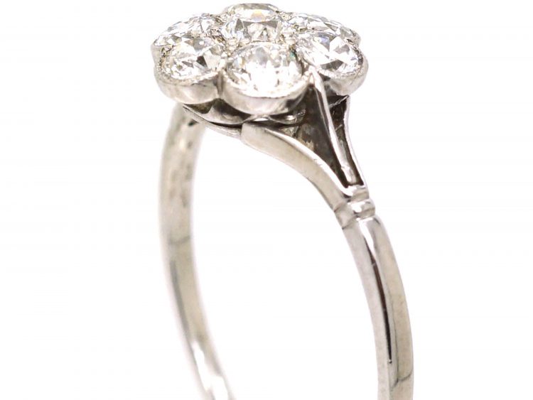 Edwardian Platinum & Diamond Daisy Cluster Ring