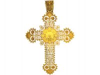 Victorian Large 18ct Gold Cannetille Cross