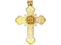 Victorian Large 18ct Gold Cannetille Cross