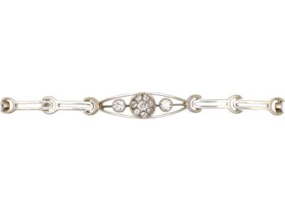 Early 20th Century Russian 14ct White & Yellow Gold Bracelet set with Diamonds