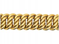 Early 20th Century French 18ct Gold Woven Curb Bracelet