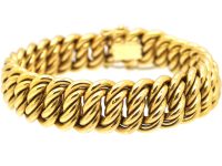 Early 20th Century French 18ct Gold Woven Curb Bracelet