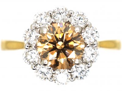 18ct Gold Fancy Brown Diamond Cluster Ring