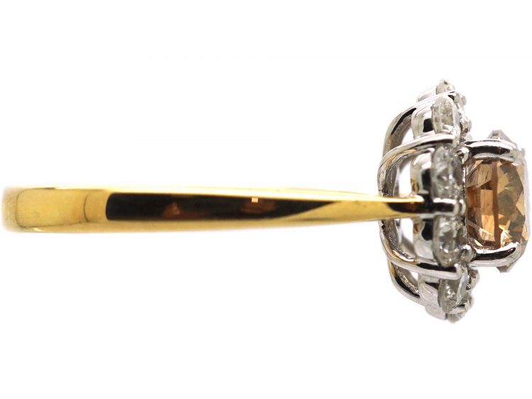 18ct Gold Fancy Brown Diamond Cluster Ring