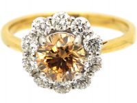18ct Gold Fancy Brown Diamond Cluster Ring