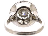 Art Deco 18ct White Gold Diamond Cluster Ring with Openwork Detail