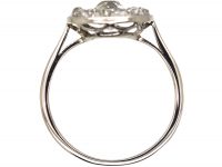 Early Twentieth Century French Platinum Old Mine Cut Diamond Cluster Ring