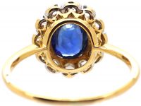Early 20th Century 18ct Gold Sapphire & Rose Diamond Cluster Ring