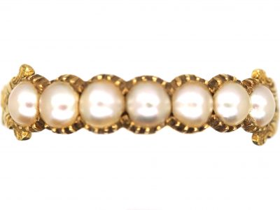 Georgian 15ct Gold Ring set with Natural Split Pearls