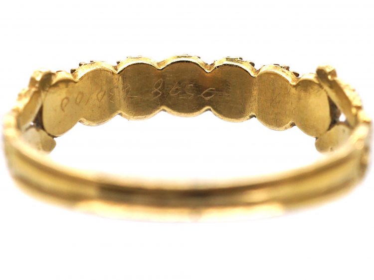 Georgian 15ct Gold Ring set with Natural Split Pearls