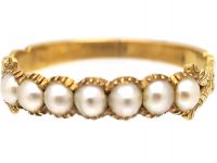 Georgian 15ct Gold Ring set with Natural Split Pearls