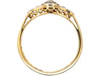 Art Deco 18ct Gold & Platinum Diamond Solitaire Ring with Diamond set Shoulders