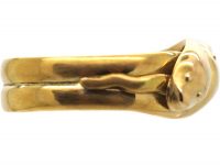 Edwardian 9ct Gold Double Snake Ring
