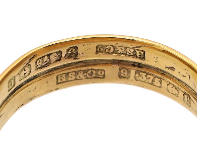 Edwardian 9ct Gold Double Snake Ring