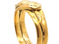 Edwardian 9ct Gold Double Snake Ring