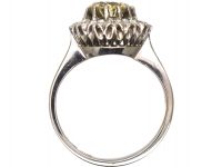 18ct White Gold Cluster Ring set with a Fancy Light Yellow Diamond