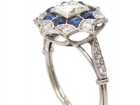 Early 20th Century Diamond & Sapphire Fancy Cluster Ring