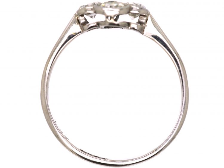 Edwardian 18ct White Gold & Platinum Diamond Cluster Ring