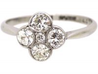 Edwardian 18ct White Gold & Platinum Diamond Cluster Ring