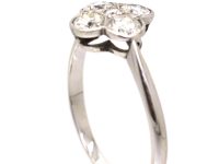 Edwardian 18ct White Gold & Platinum Diamond Cluster Ring