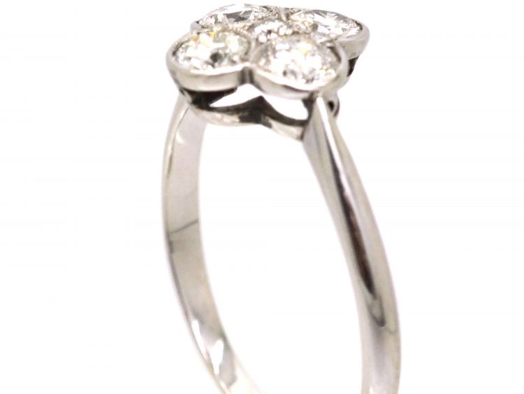 Edwardian 18ct White Gold & Platinum Diamond Cluster Ring