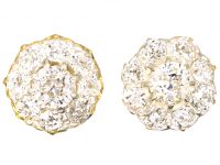 Edwardian 18ct Gold Diamond Cluster Earrings