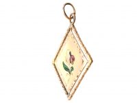Early 20th Century 14ct Gold Pendant with Enamelled Flower