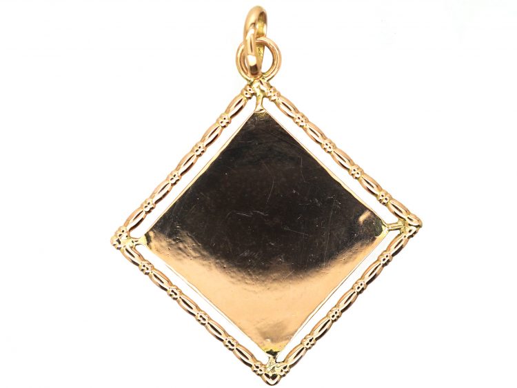 Early 20th Century 14ct Gold Pendant with Enamelled Flower