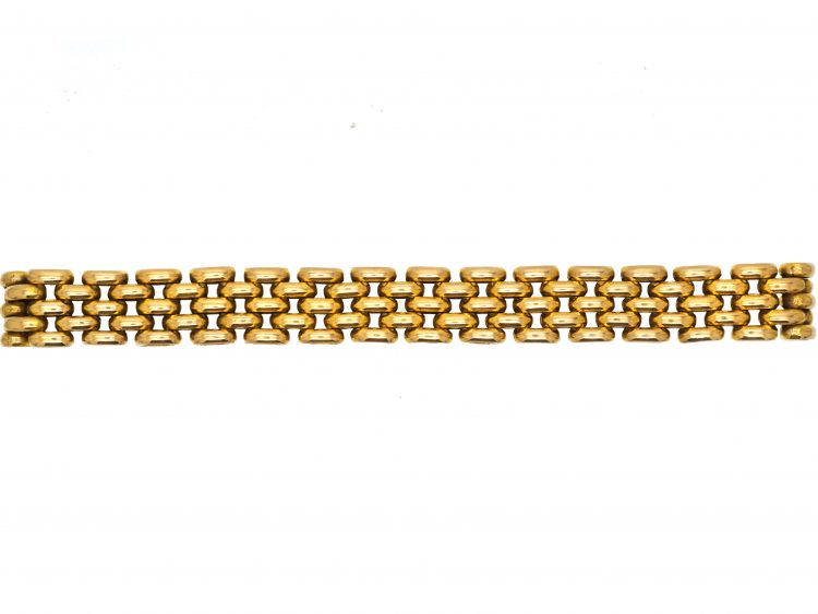 Edwardian 15ct Gold, Brick Link Bracelet