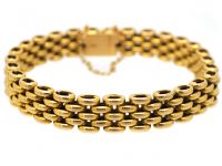 Edwardian 15ct Gold, Brick Link Bracelet
