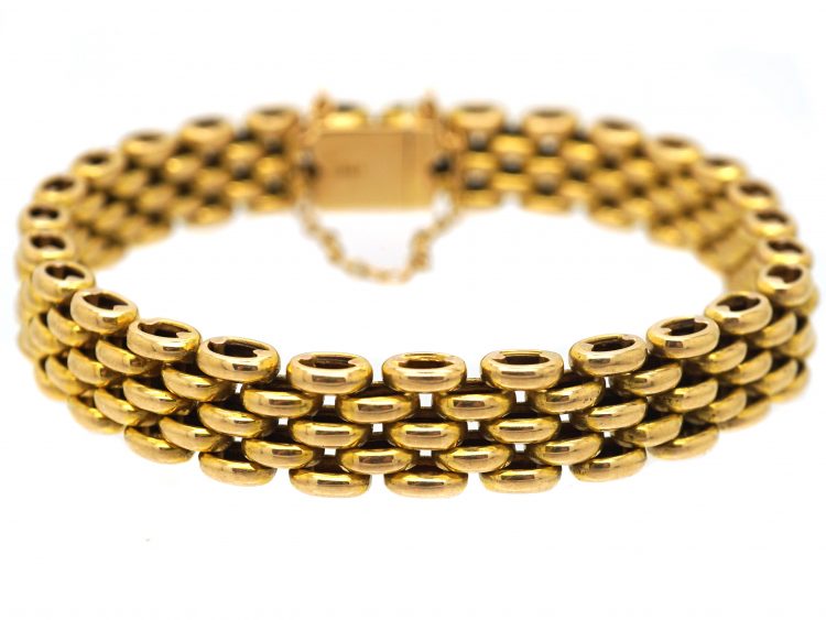Edwardian 15ct Gold, Brick Link Bracelet