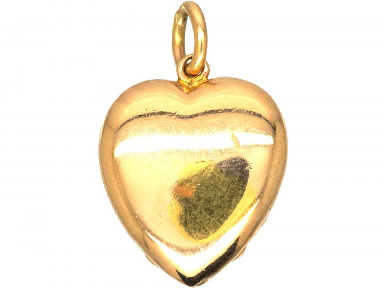 Edwardian 15ct Gold Pave Set Opal Heart Shaped Pendant