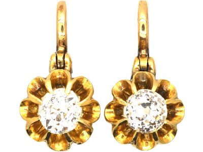 Edwardian 18ct Gold & Diamond Earrings