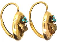 Early 19th Century 15ct Gold Forget Me Not Earrings