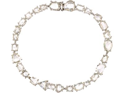 18ct White Gold Rose Diamond Bracelet