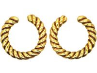 Modernist 18ct Gold Hoop Earrings by Andre Vassort