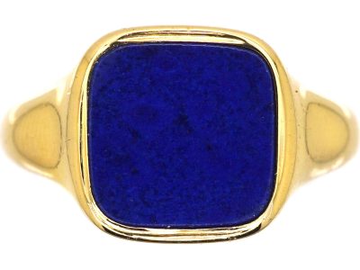 Early 20th Century 18ct Gold Signet Ring set with Lapis Lazuli