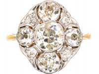 Edwardian 18ct Gold & Platinum Ornate Diamond Cluster Ring