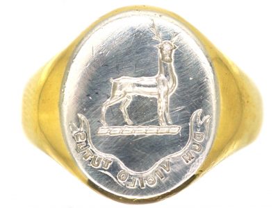 Early 20th Century 18ct Gold & Platinum Signet Ring