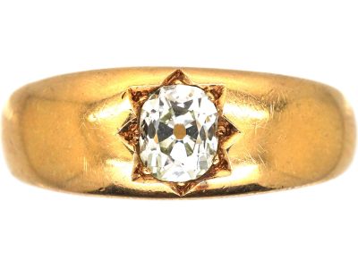 Victorian 18ct Gold Gypsy Ring set with a Diamond