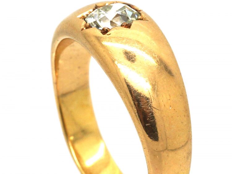 Victorian 18ct Gold Gypsy Ring set with a Diamond