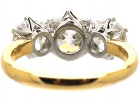 18ct Gold & Platinum Large Three Stone Diamond Ring