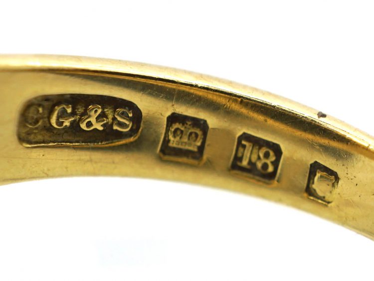 Edwardian 18ct Gold Signet Ring with Bloodstone Intaglio by Charles Green & Sons