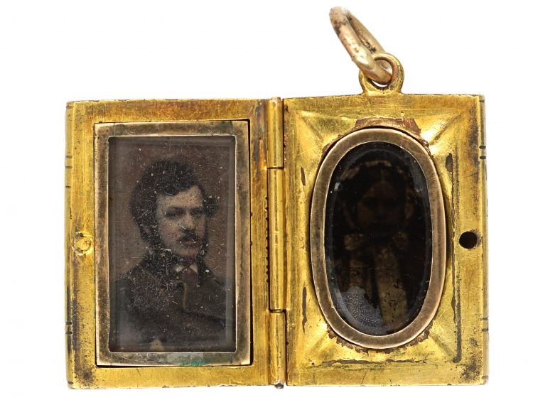 Victorian 18ct Gold & Blue Enamel Book Locket