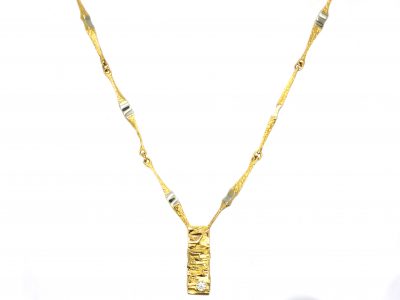 14ct Yellow & White Gold Necklace by Björn Weckström for Lapponia set with a Diamond