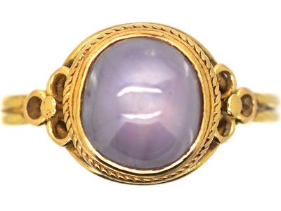 Arts & Crafts 18ct Gold Ring set with a Star Sapphire